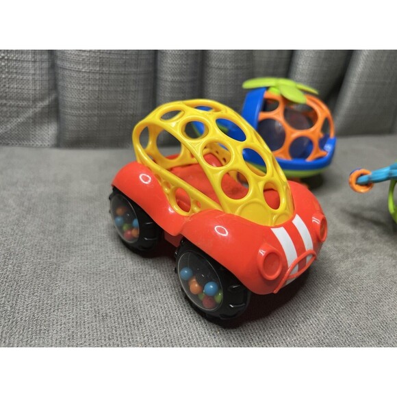 Oball Go Grippers Push Vehicles Frog Race Car Helicopter Lot - Picture 3 of 11